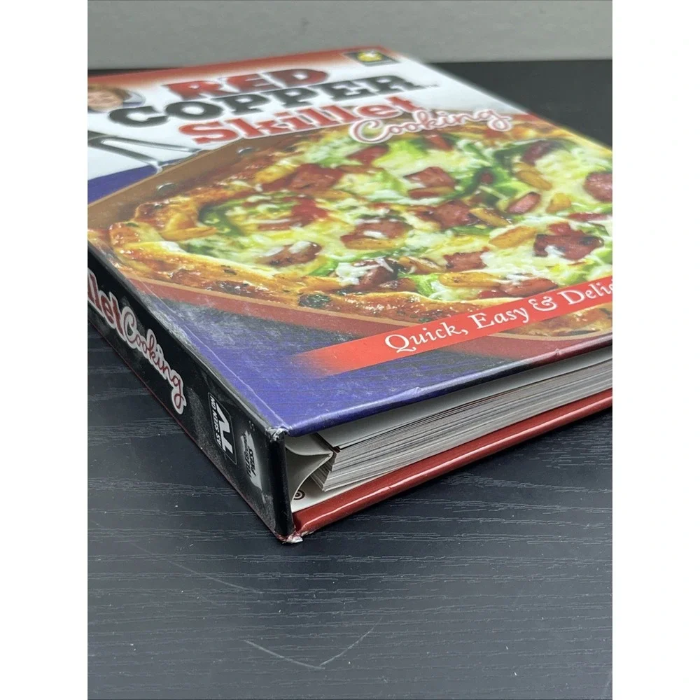 Red‎ Copper Skillet Cooking Book Recipes Nonstick Pan Cookbook New